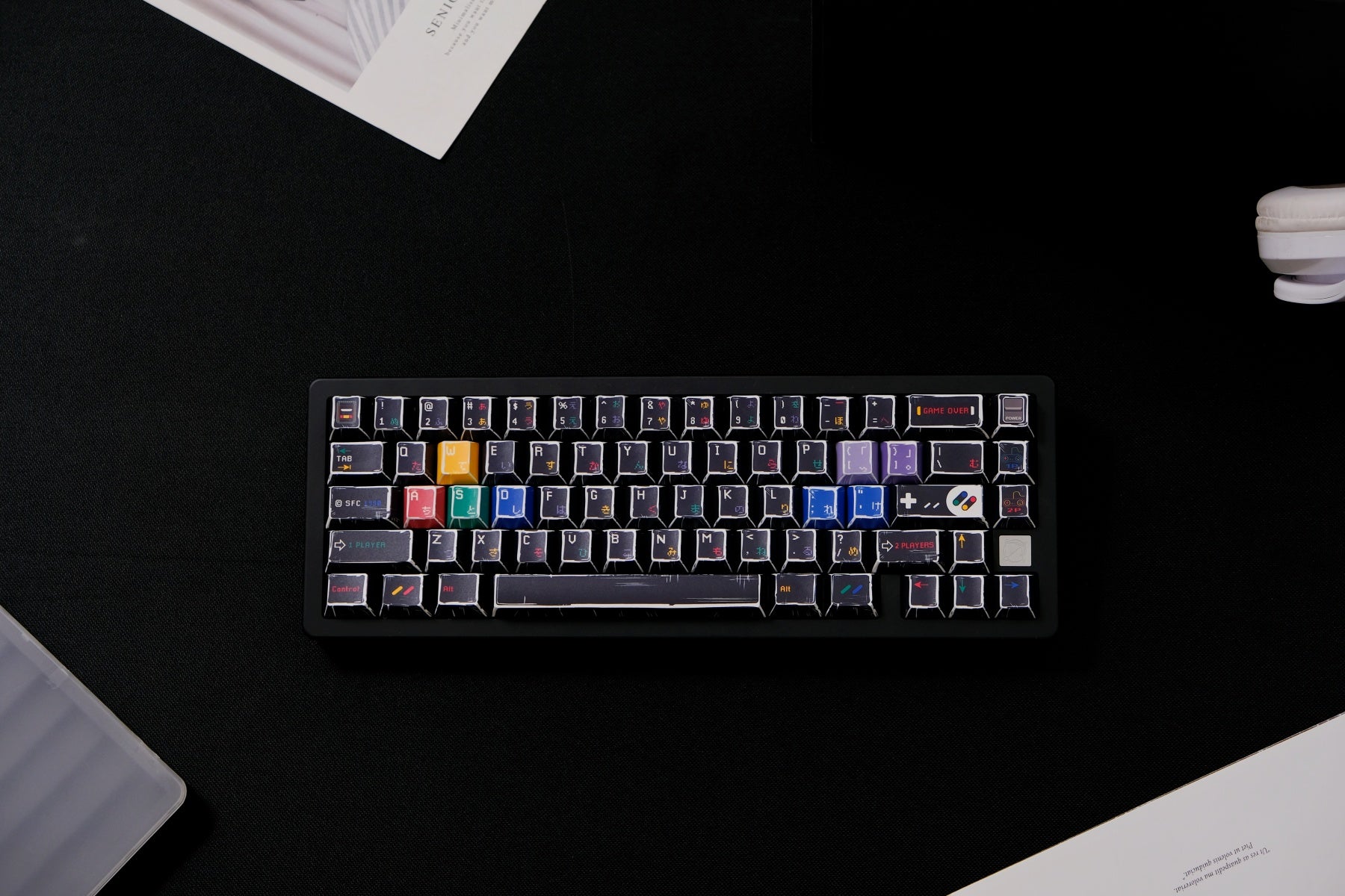 AiFei Comic SFC Black PBT Cherry Keycaps - AiFeiKeycap