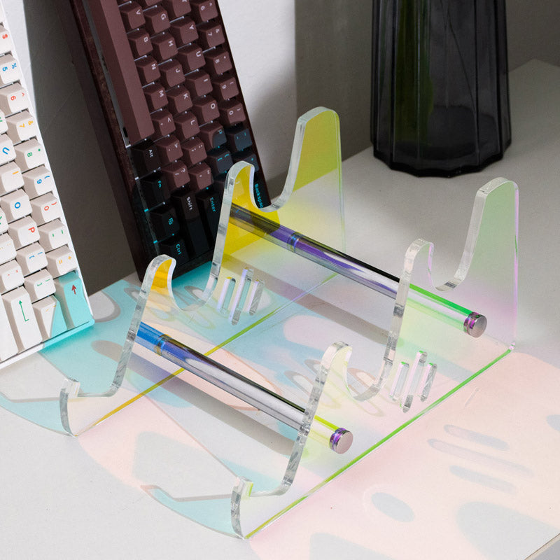 AiFei 3-Layer Acrylic Mechanical Keyboard Display Stand Transparent RGB