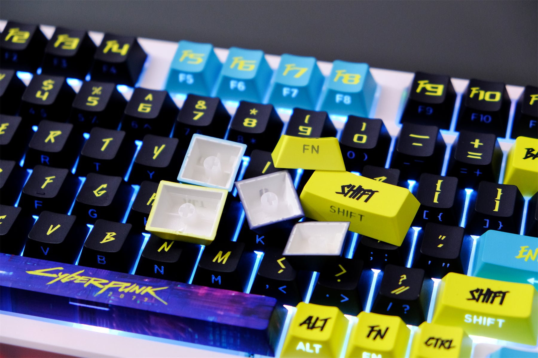 AiFei Black Translucent 2077 PBT Cherry Keycaps - AiFeiKeycap