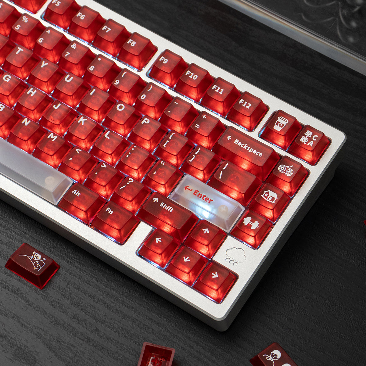 Aifei Keycap Morning C Night A Red 5-Side Frosted PC Cherry Profile Set
