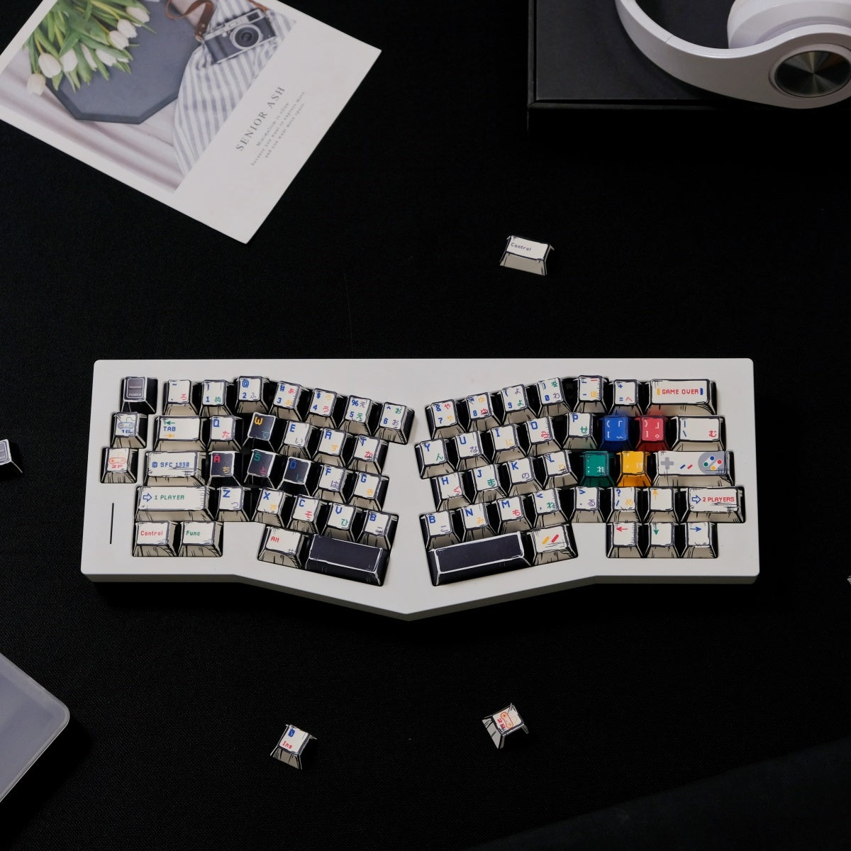 AiFei Comic SFC White PBT Cherry Keycaps - AiFeiKeycap