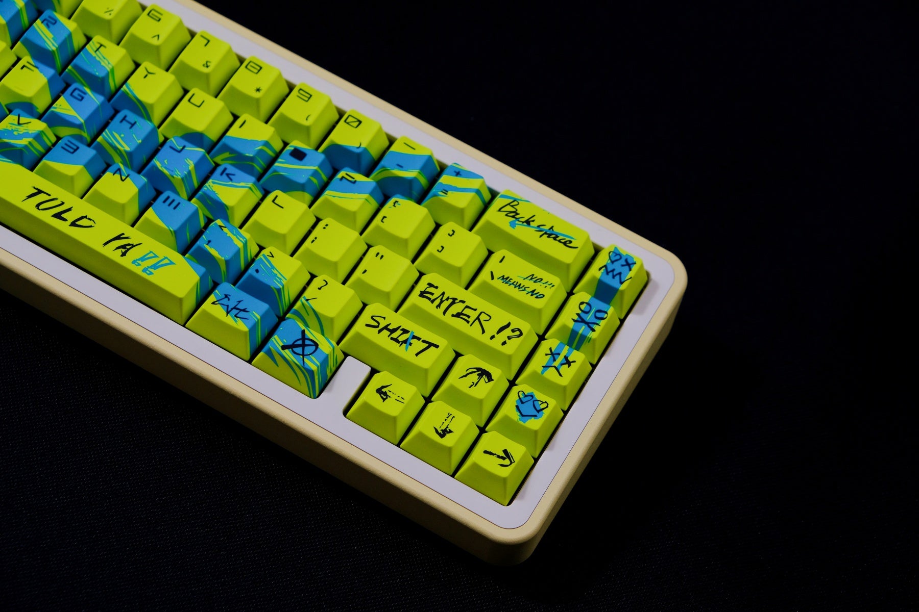 AiFei Invalid Oppose Yellow PBT Cherry Keycaps - AiFeiKeycap