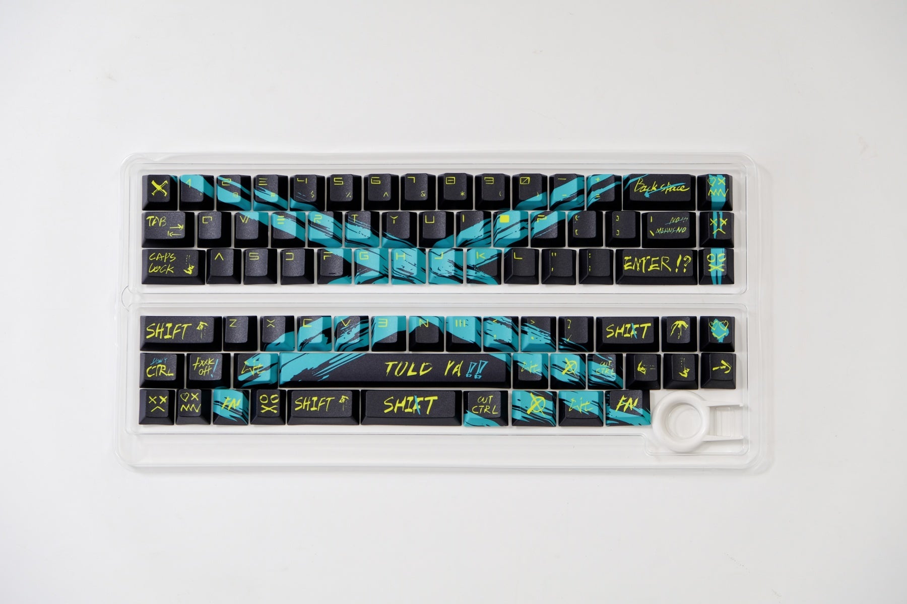 AiFei Invalid Oppose Black & Green PBT Cherry Keycaps - AiFeiKeycap