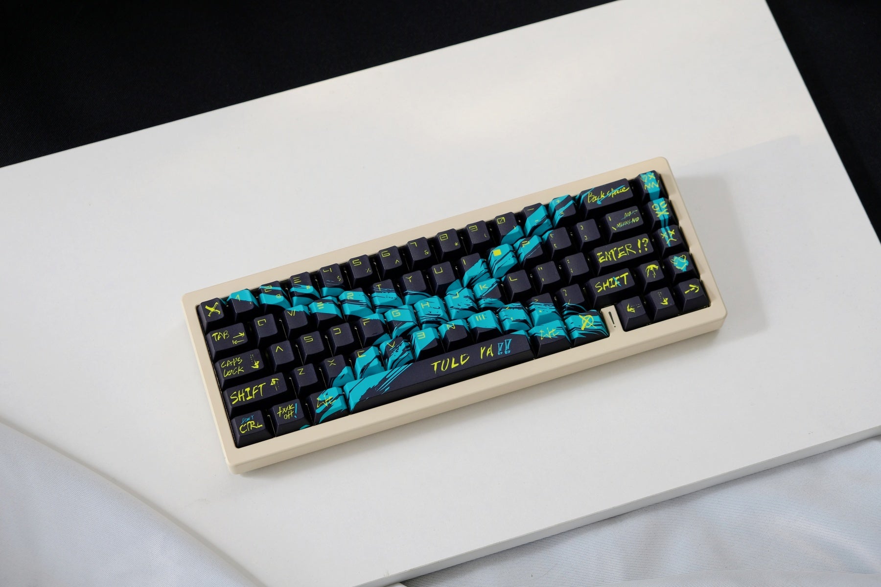 AiFei Invalid Oppose Black & Green PBT Cherry Keycaps - AiFeiKeycap