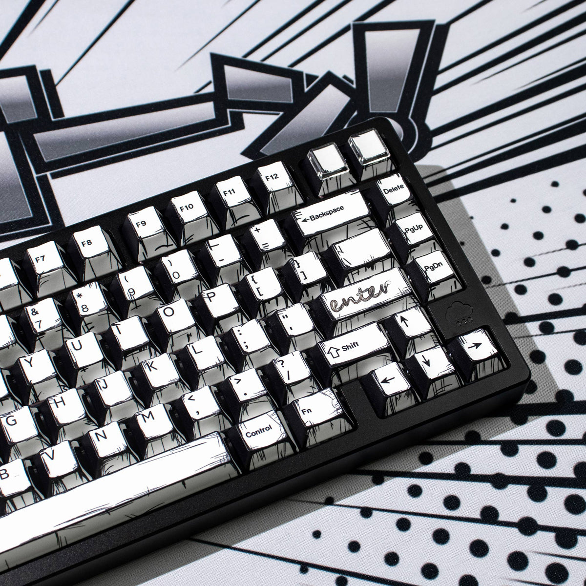 Aifei Keycap Set Manga White PBT Cherry Profile Compatible with Wooting