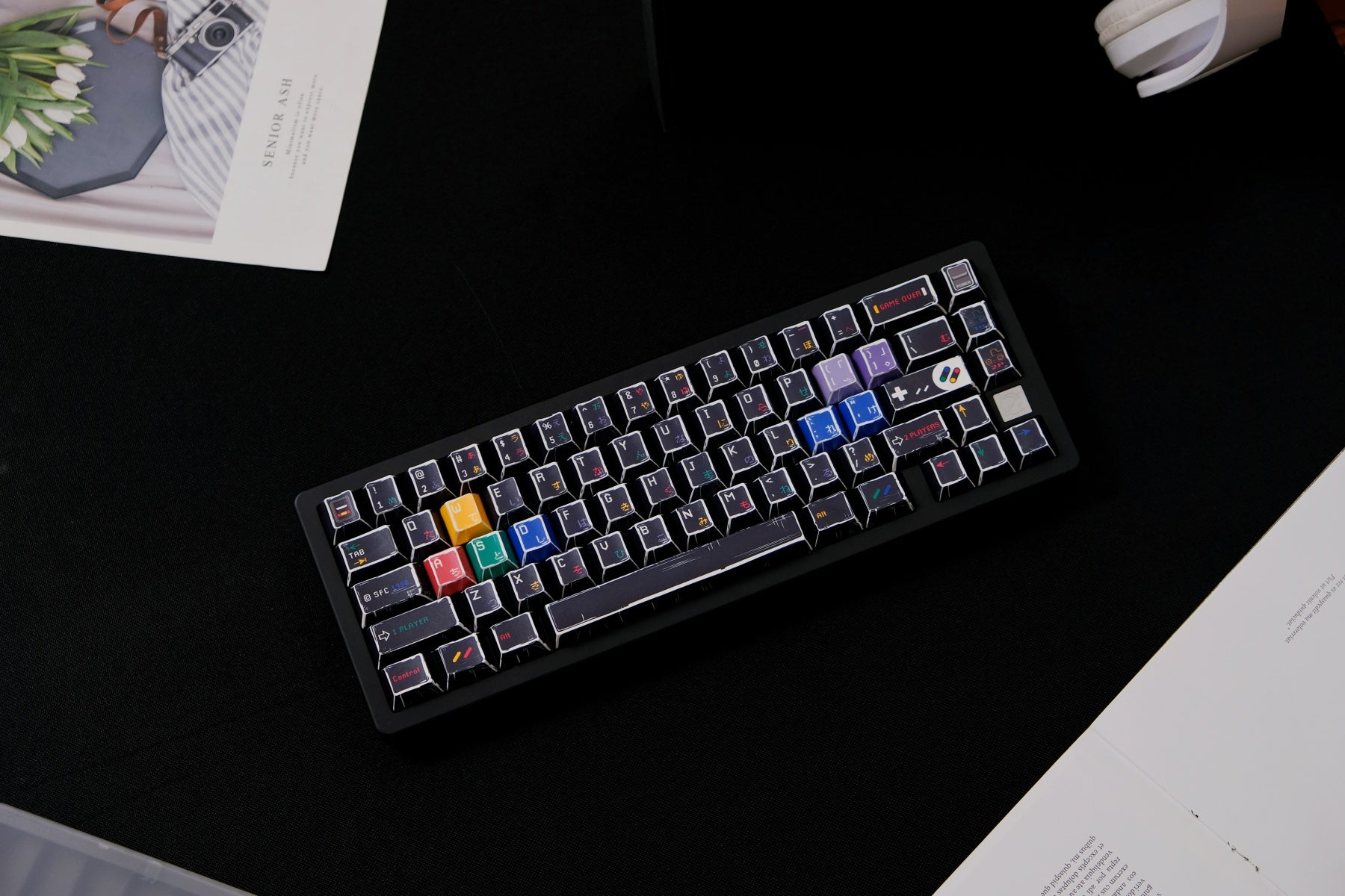 AiFei Comic SFC Black PBT Cherry Keycaps - AiFeiKeycap