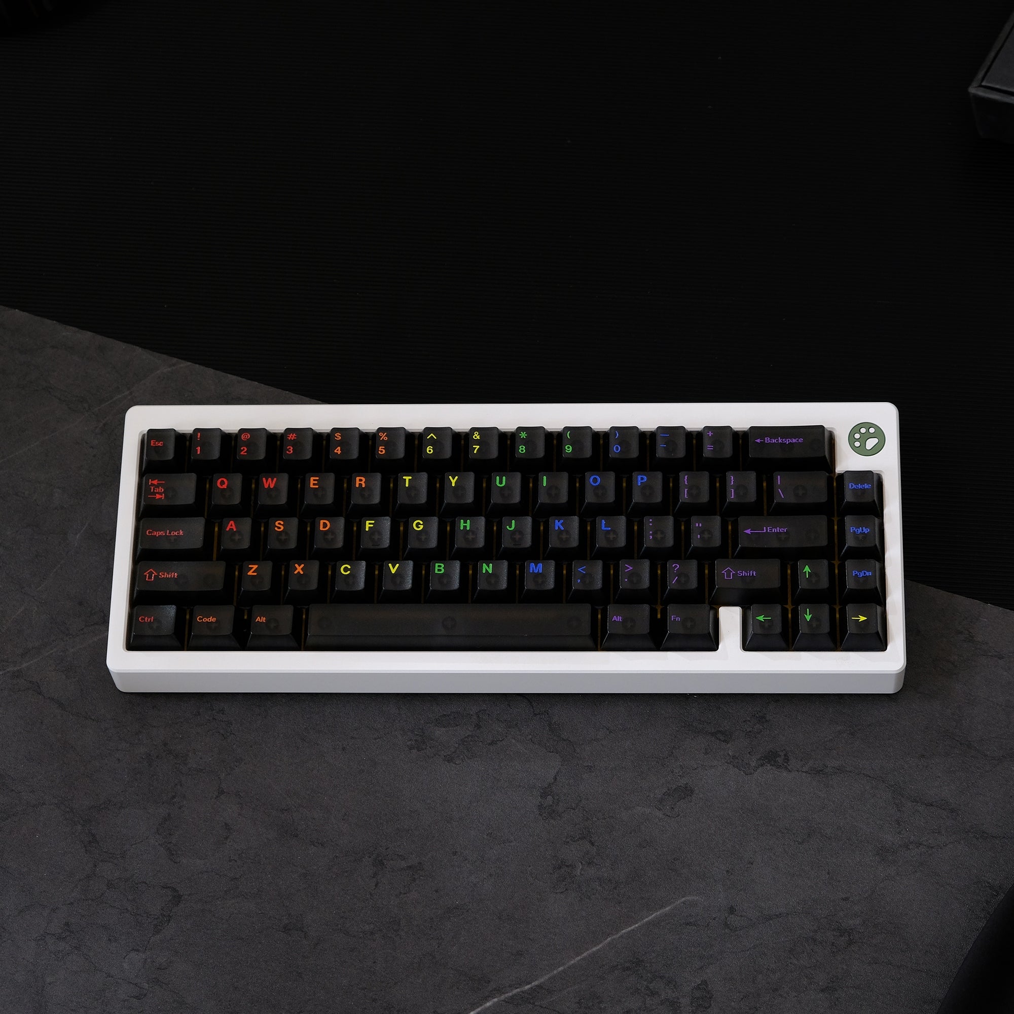AiFei Midnight Rainbow Matte Clear Keycaps