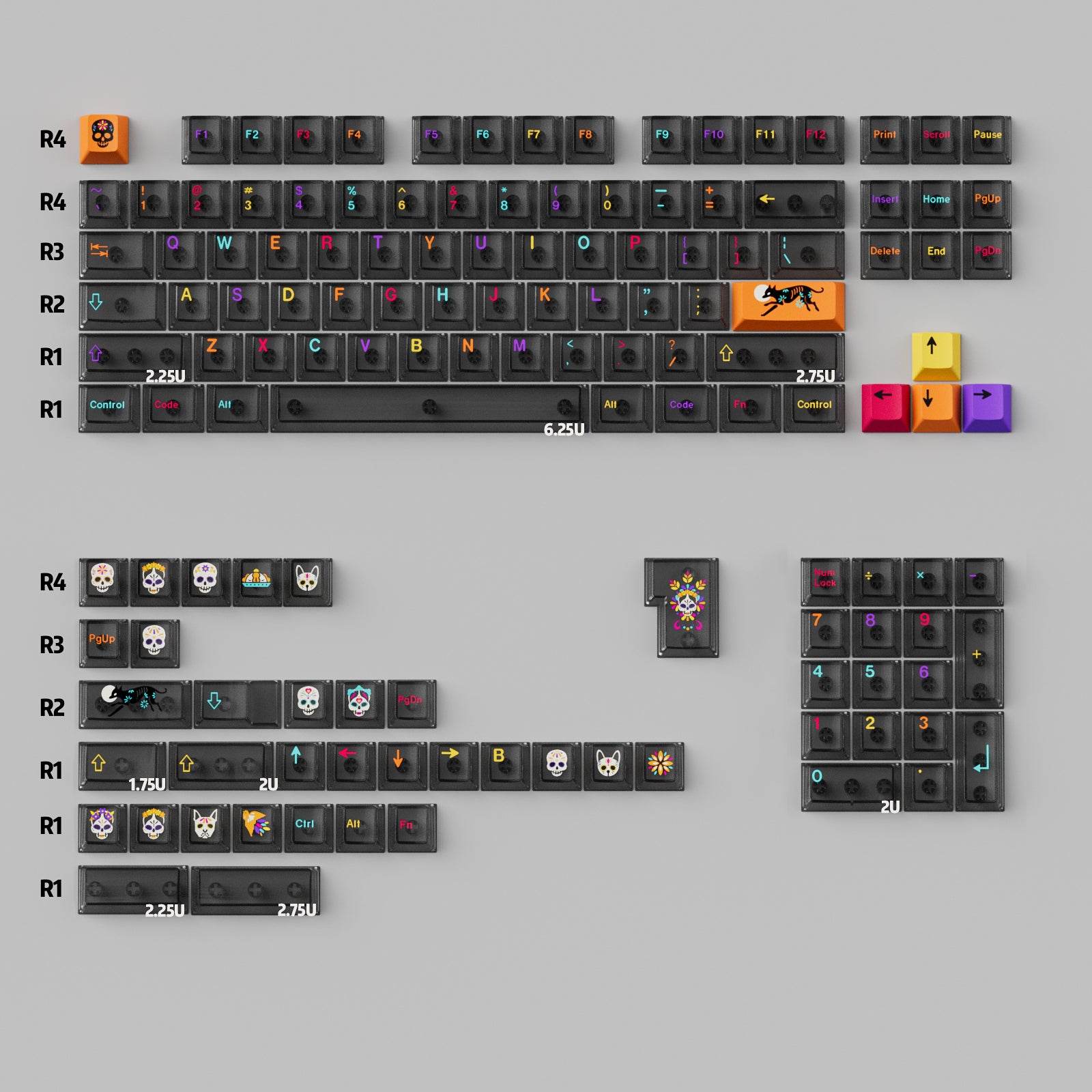 Aifei Keycap Underworld 5-Side Fog Black PC UV Cherry Profile