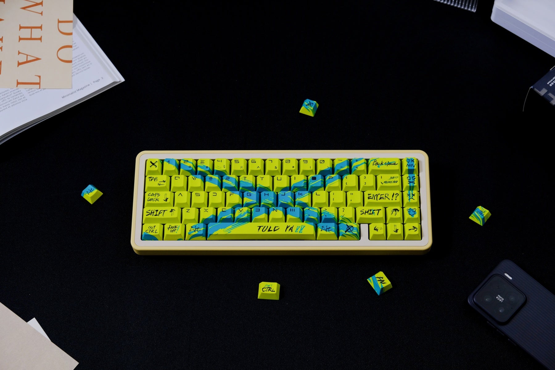 AiFei Invalid Oppose Yellow PBT Cherry Keycaps - AiFeiKeycap
