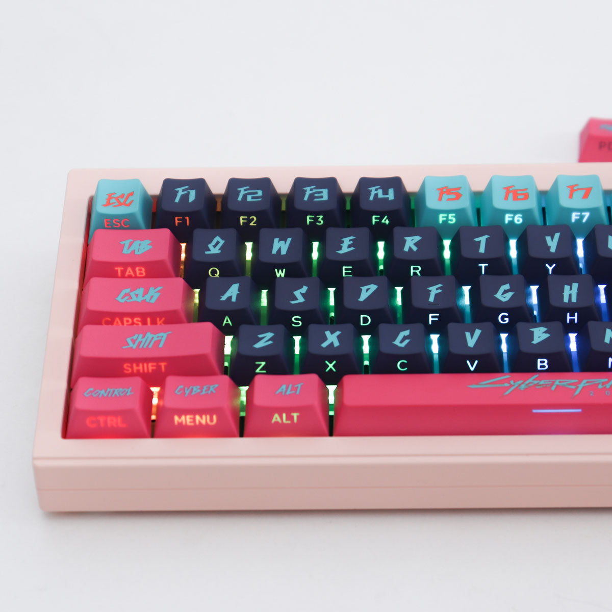 Aifei Keycap Cyberpunk Pink Side-Transparent PBT Cherry Profile