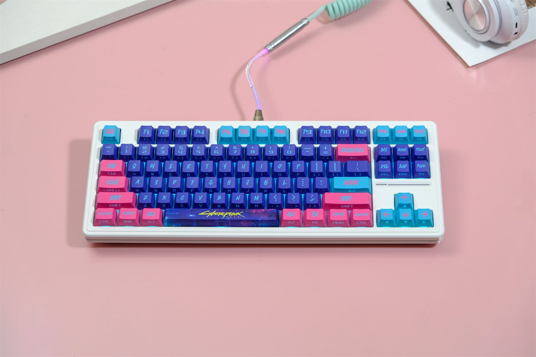 AiFei Pink Translucent 2077 PBT Cherry Keycaps - AiFeiKeycap