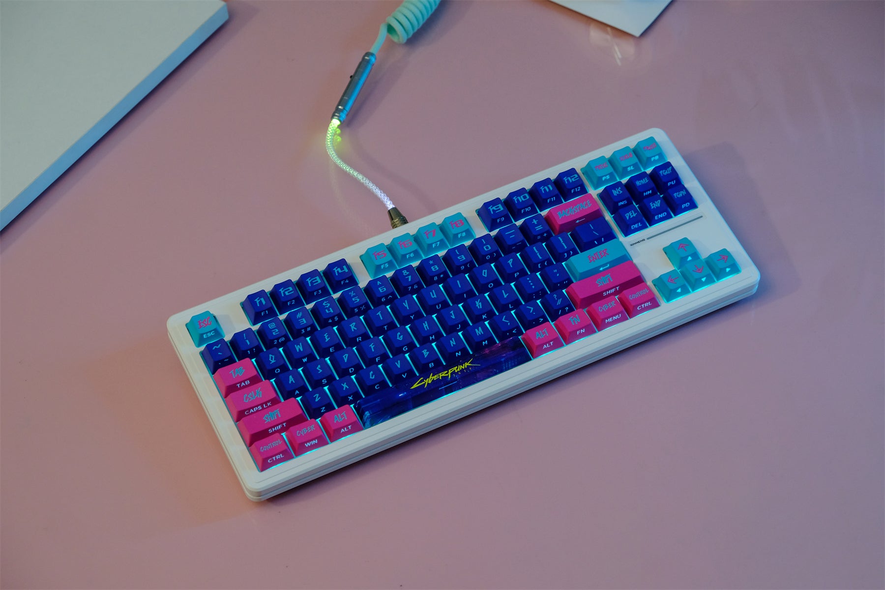 AiFei Pink Translucent 2077 PBT Cherry Keycaps - AiFeiKeycap