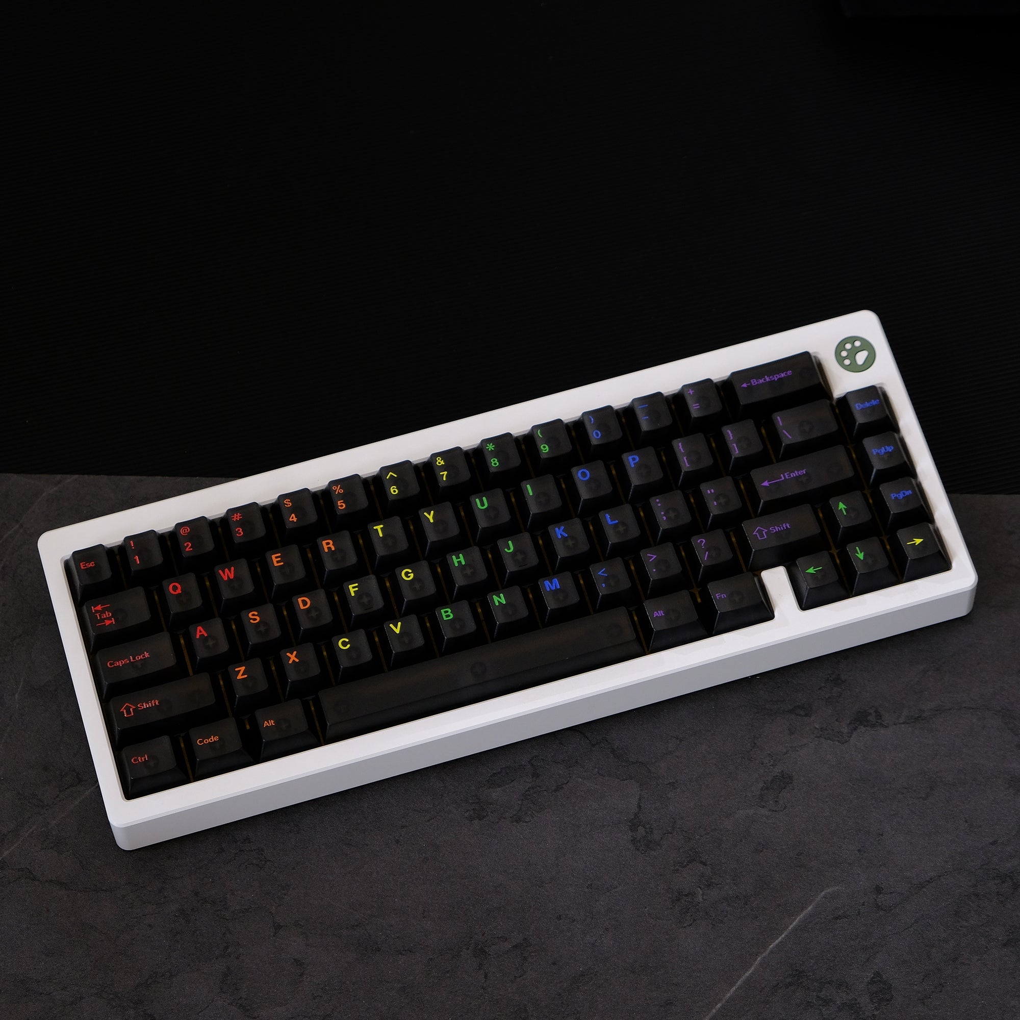 AiFei Midnight Rainbow Matte Clear Keycaps
