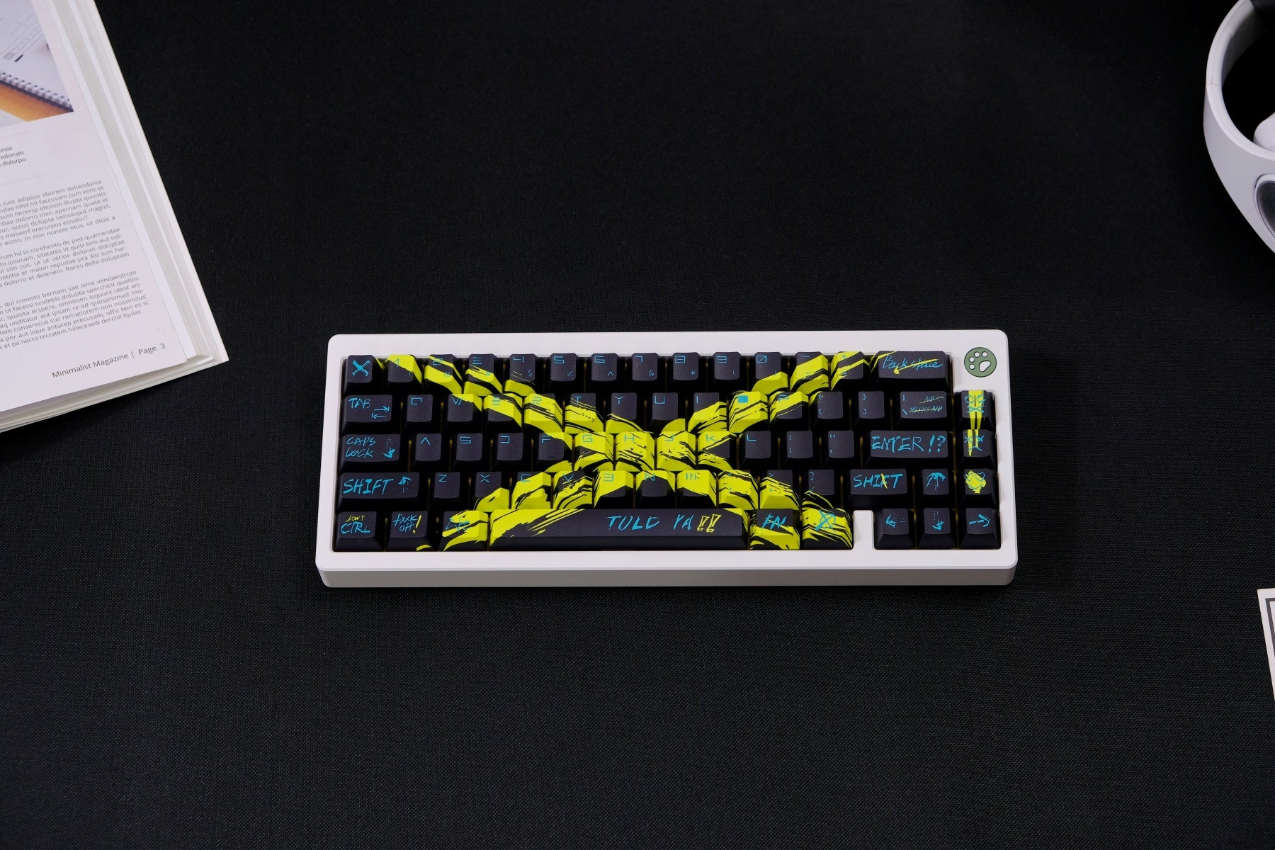 AiFei Invalid Oppose Black & Yellow PBT Cherry Keycaps - AiFeiKeycap