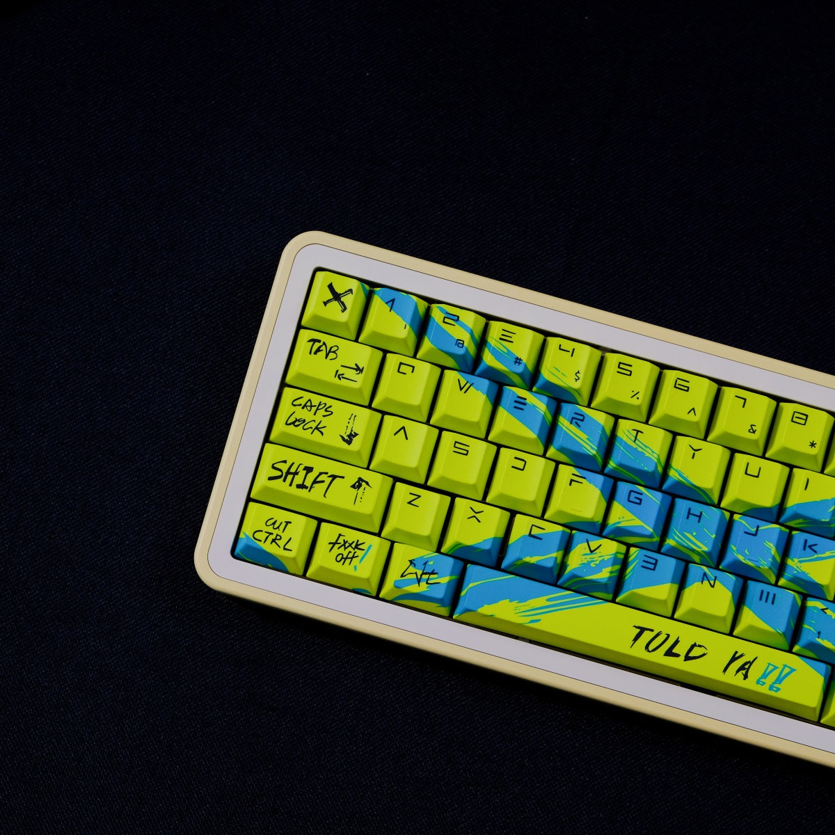 AiFei Invalid Oppose Yellow PBT Cherry Keycaps - AiFeiKeycap