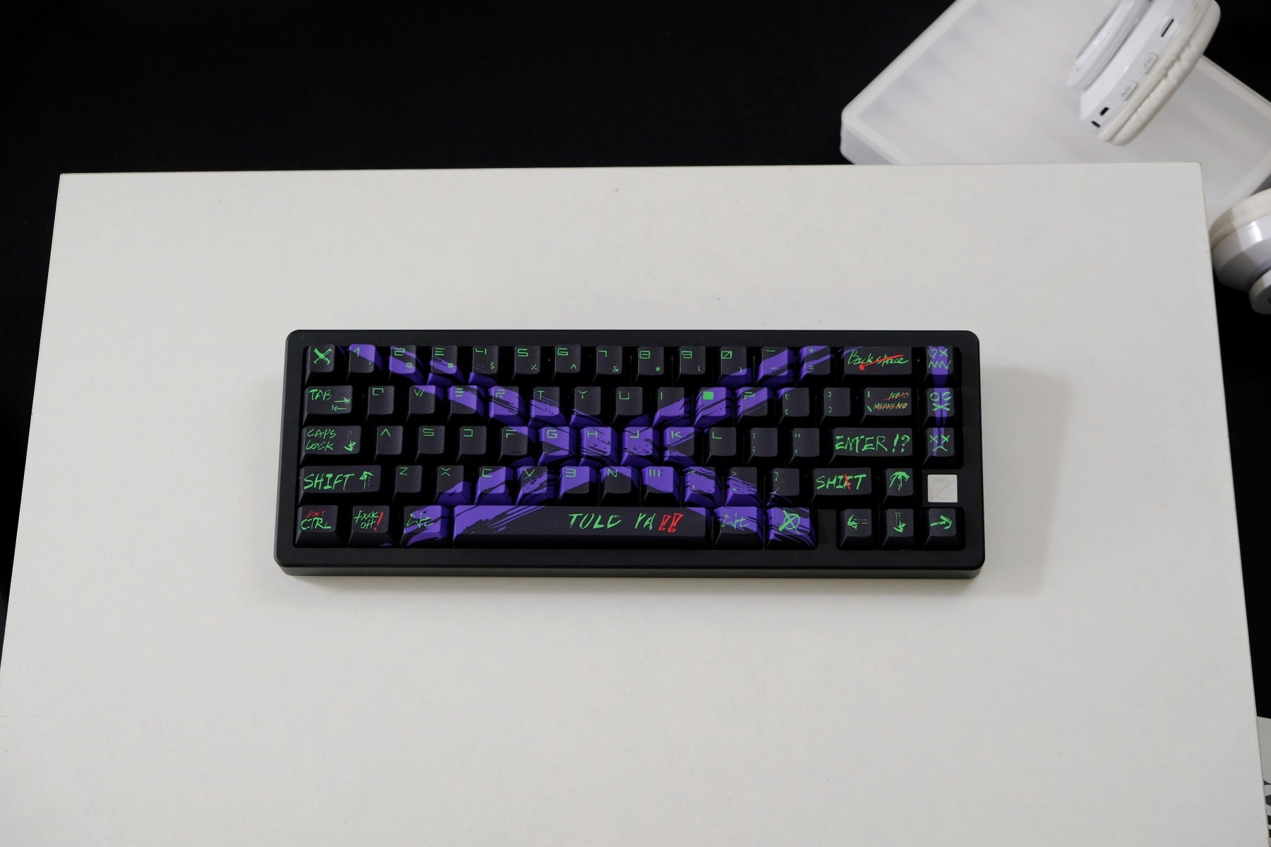 AiFei Invalid Oppose Black & Purple PBT Cherry Keycaps - AiFeiKeycap