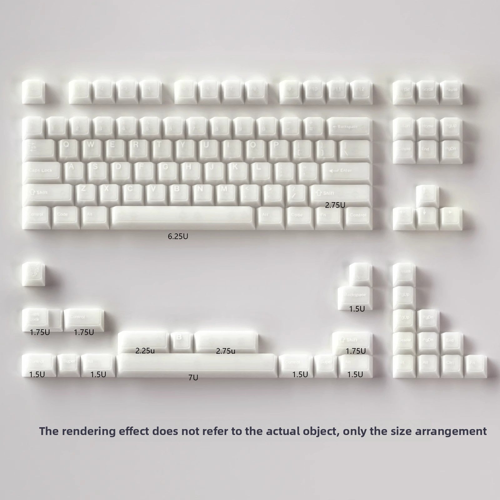 Aifei Keycap White Marble 114 Keys PBT Double Shot Cherry Profile