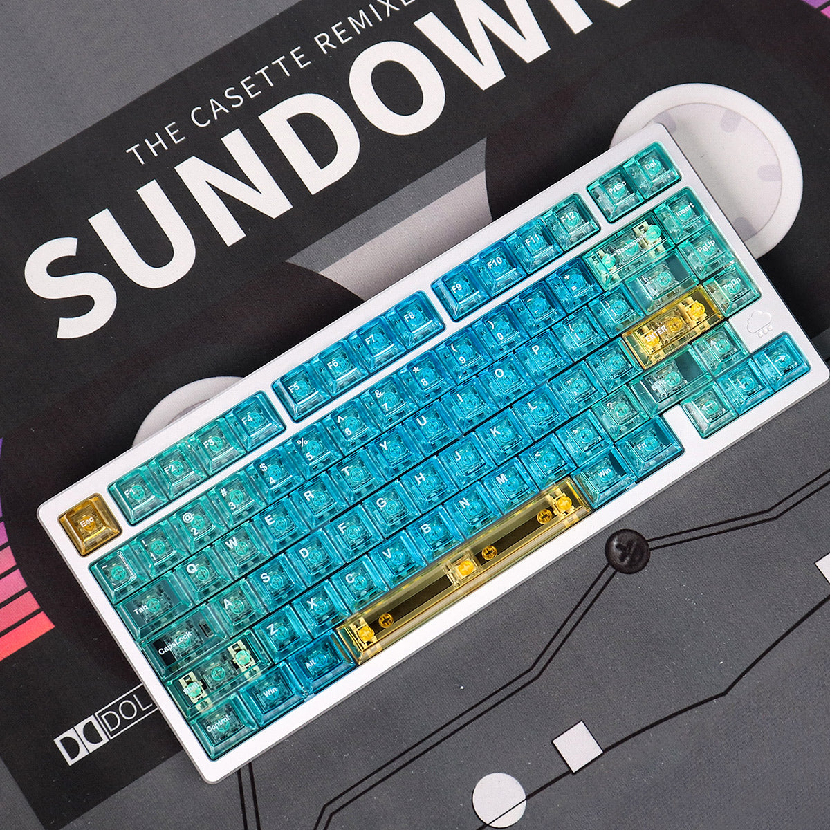 Aifei Keycap Hawaii/Agate Powder/Emerald Green Transparent Mechanical Keyboard Keycaps 157 Key PC Material Pad Printing Cherry  Height