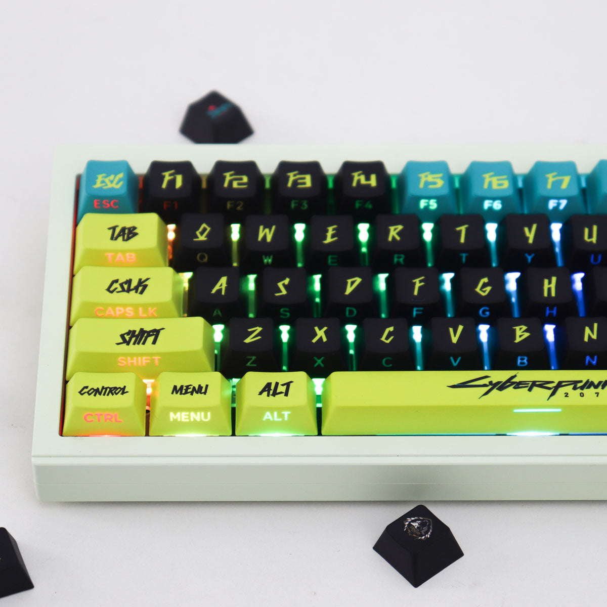 Aifei Keycap Cyberpunk Side-Transparent PBT 130-Key Cherry Profile