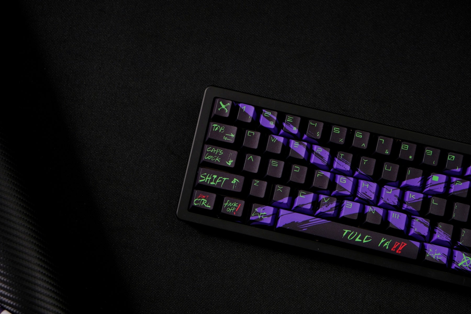 AiFei Invalid Oppose Black & Purple PBT Cherry Keycaps - AiFeiKeycap