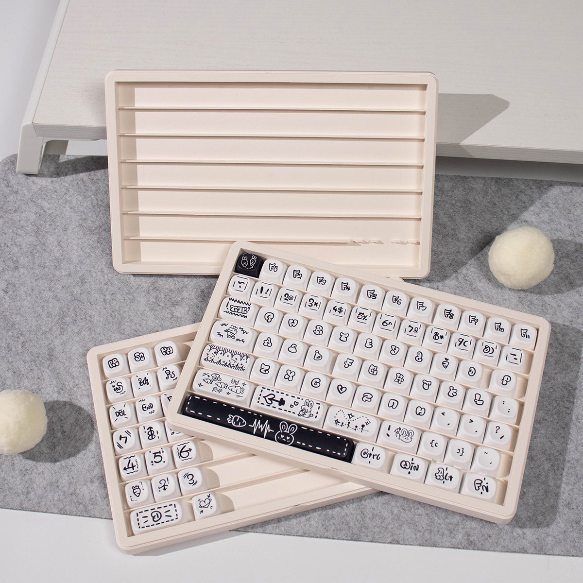 AiFei Transparent White/Red/Green Mechanical Keyboard Keycap Storage Box