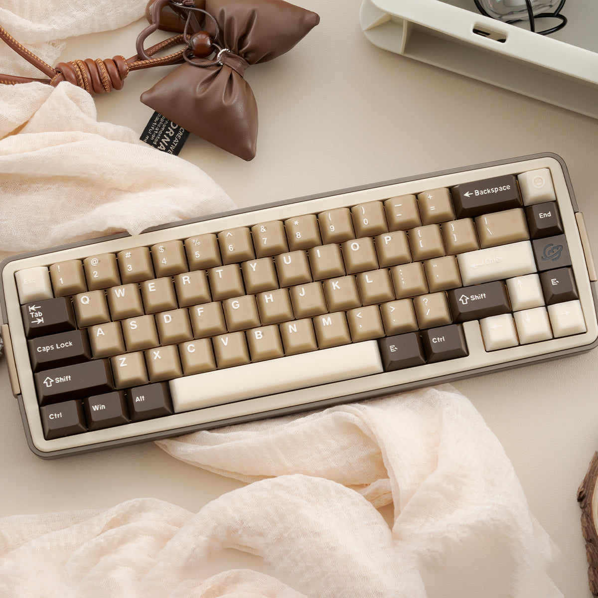 Aifei Keycap Coconut Latte Semi-Transparent PBT+PC Full Set OEM
