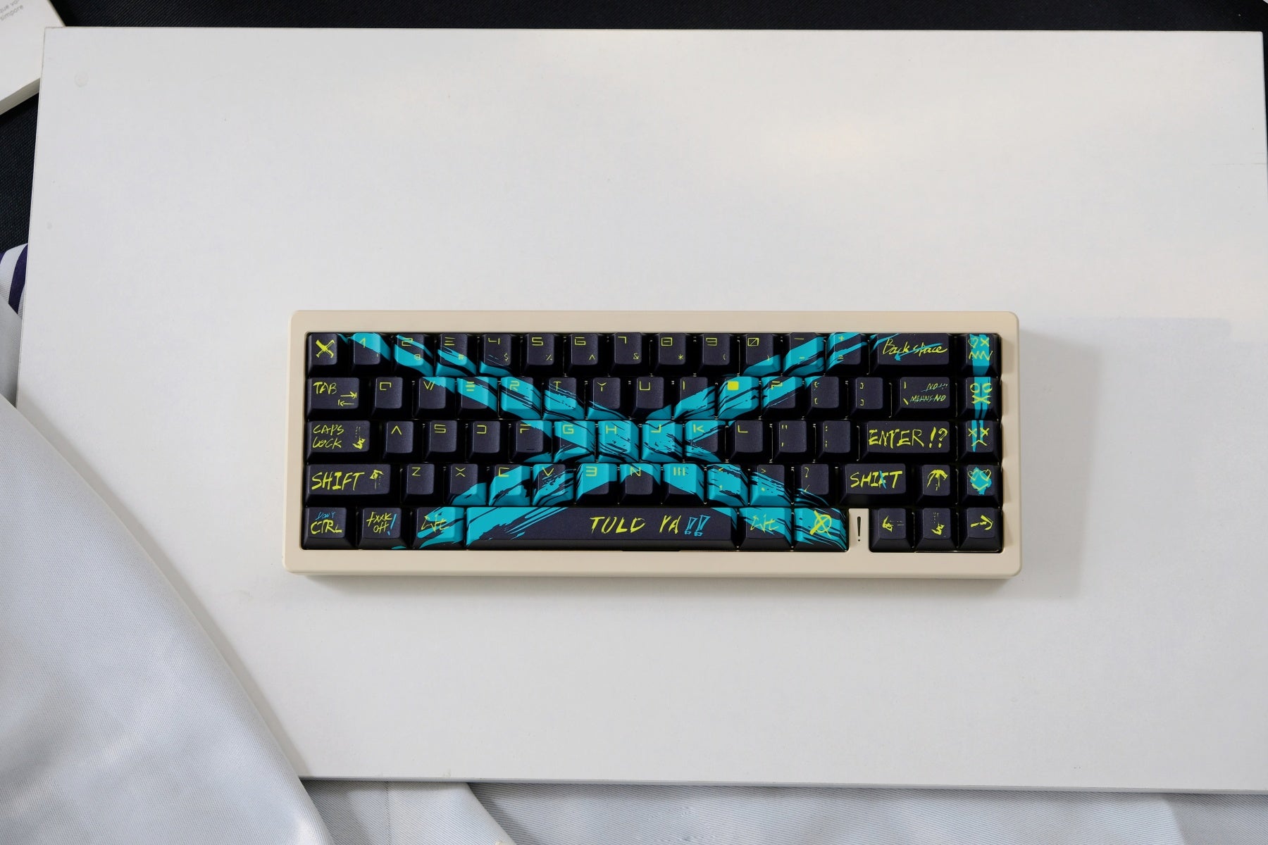 AiFei Invalid Oppose Black & Green PBT Cherry Keycaps - AiFeiKeycap