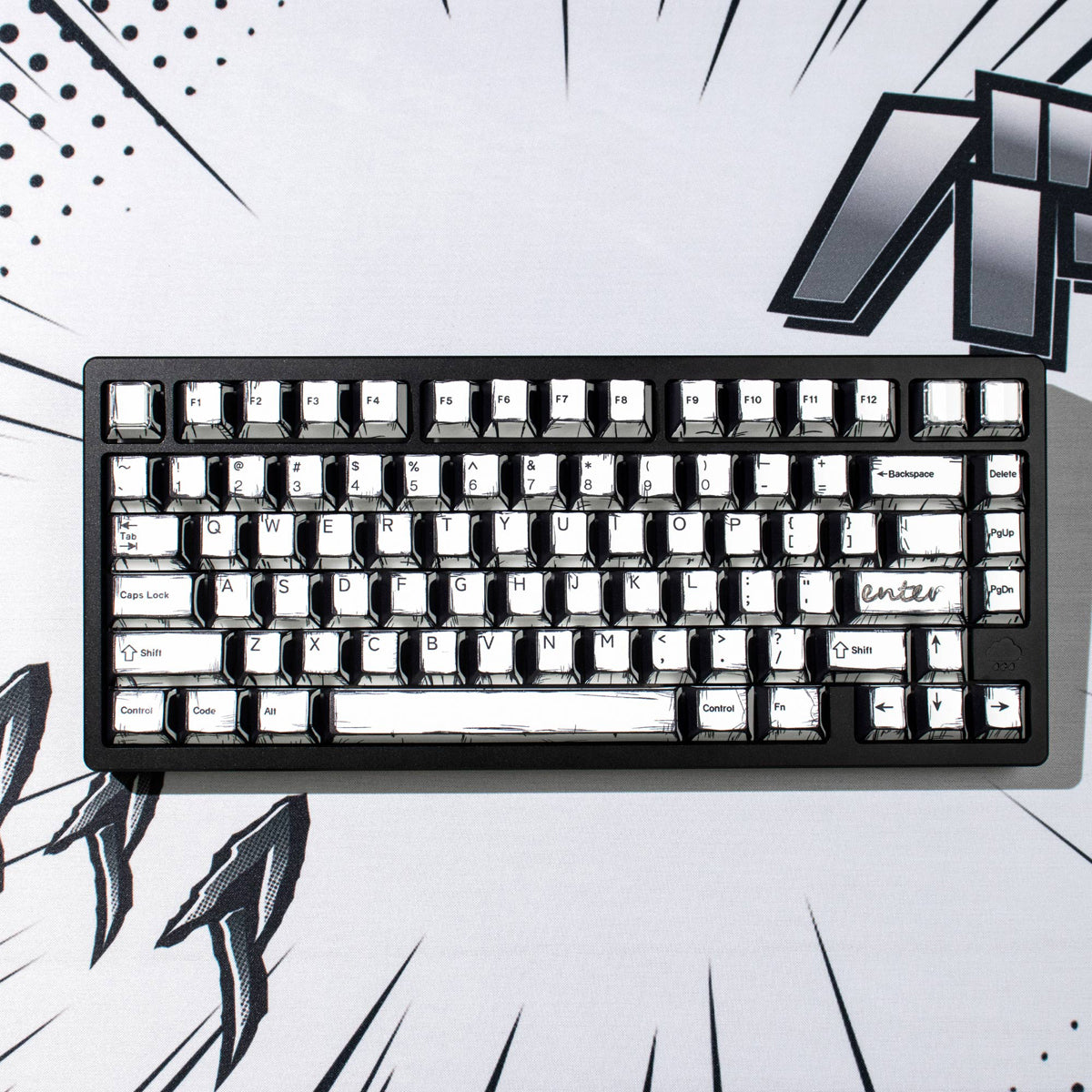 Aifei Keycap Set Manga White PBT Cherry Profile Compatible with Wooting