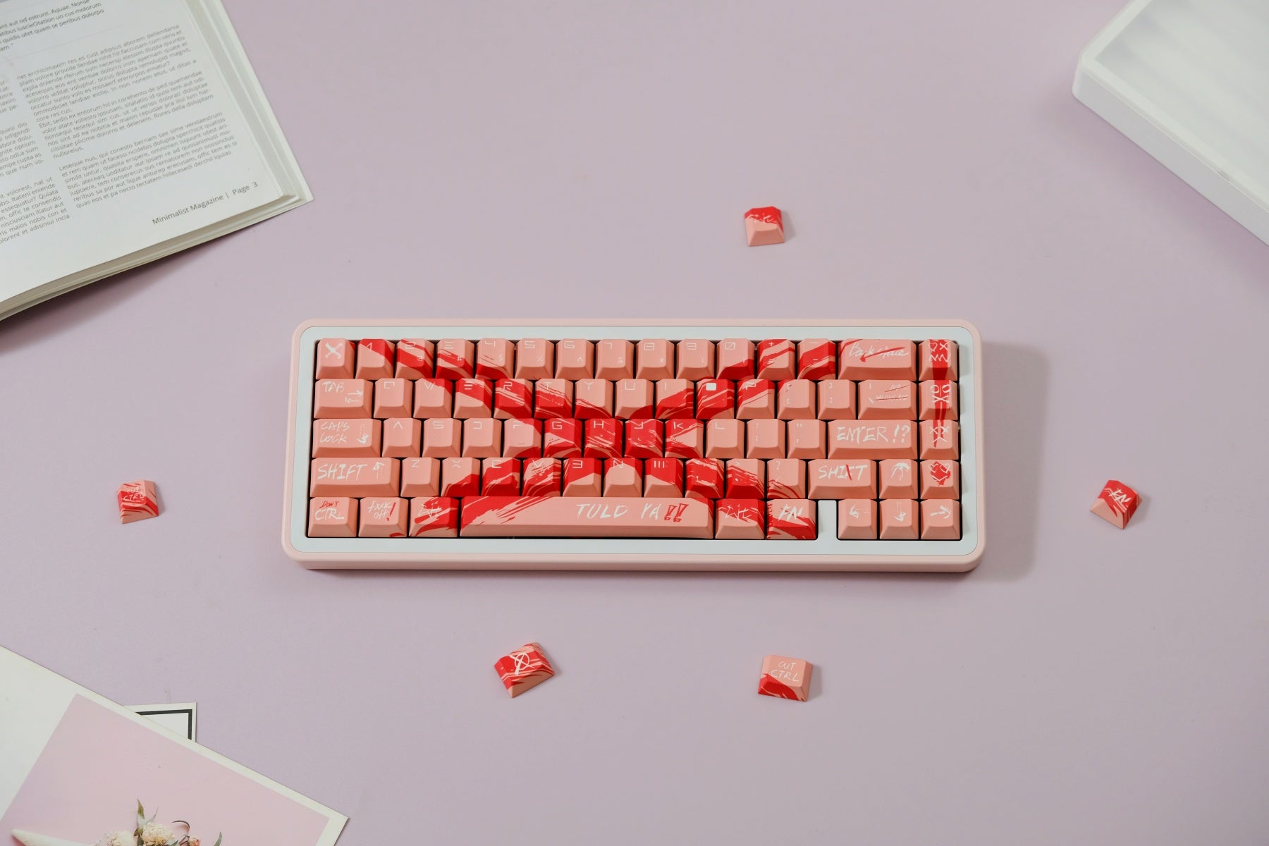 AiFei Invalid Oppose Pink PBT Cherry Keycaps - AiFeiKeycap