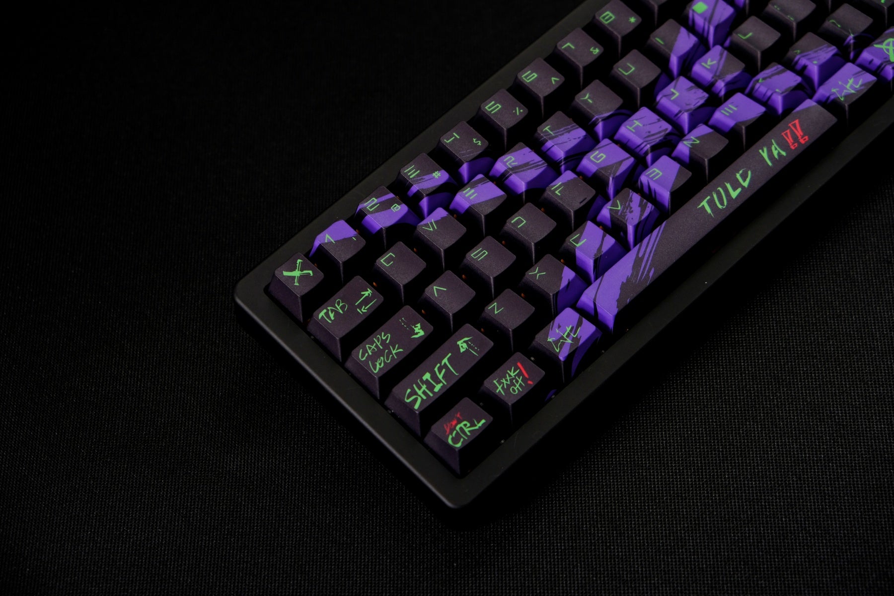 AiFei Invalid Oppose Black & Purple PBT Cherry Keycaps - AiFeiKeycap