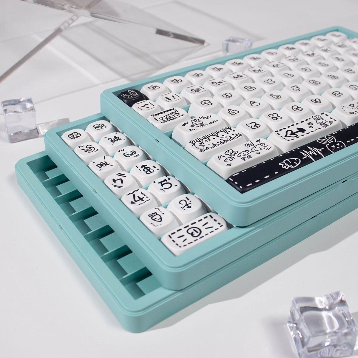 AiFei Transparent White/Red/Green Mechanical Keyboard Keycap Storage Box