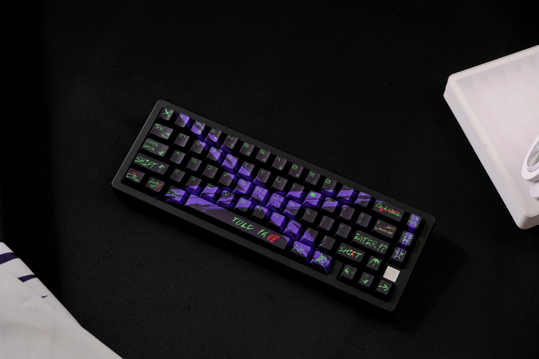 AiFei Invalid Oppose Black & Purple PBT Cherry Keycaps - AiFeiKeycap