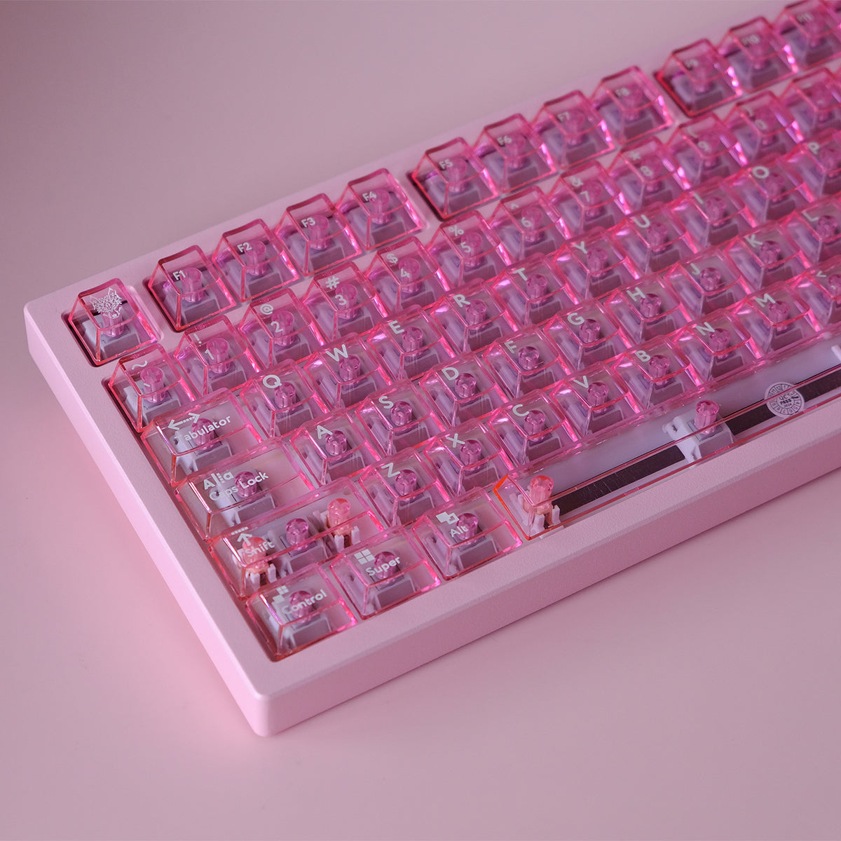 Aifei Keycap Pink Transparent 114-Key PC Cherry Profile Wireless