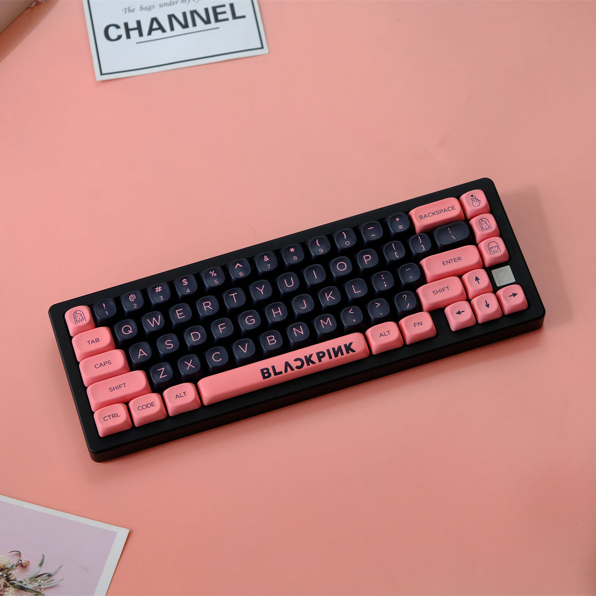 AiFei Black & Pink Keycaps - AiFeiKeycap