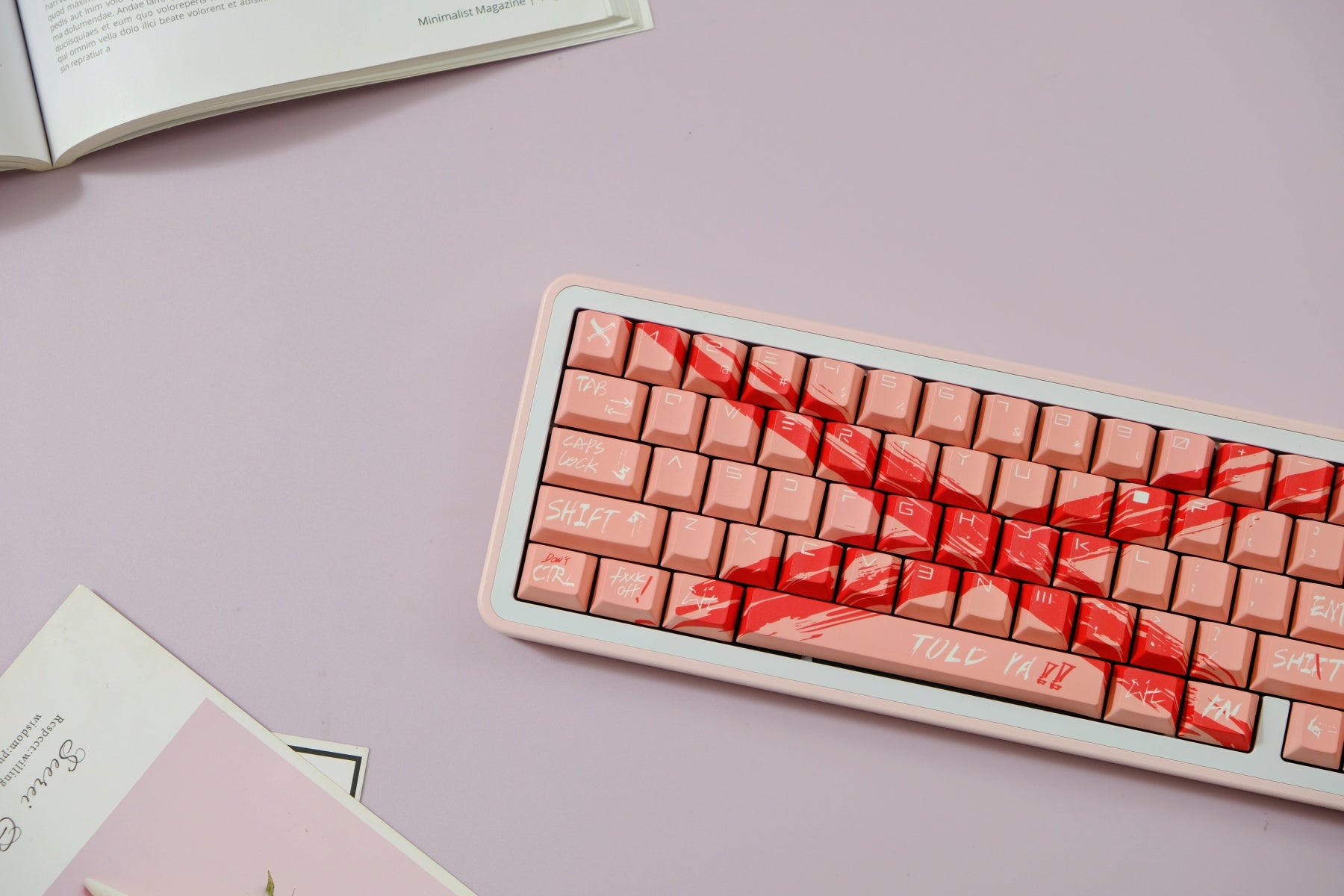 AiFei Invalid Oppose Pink PBT Cherry Keycaps - AiFeiKeycap