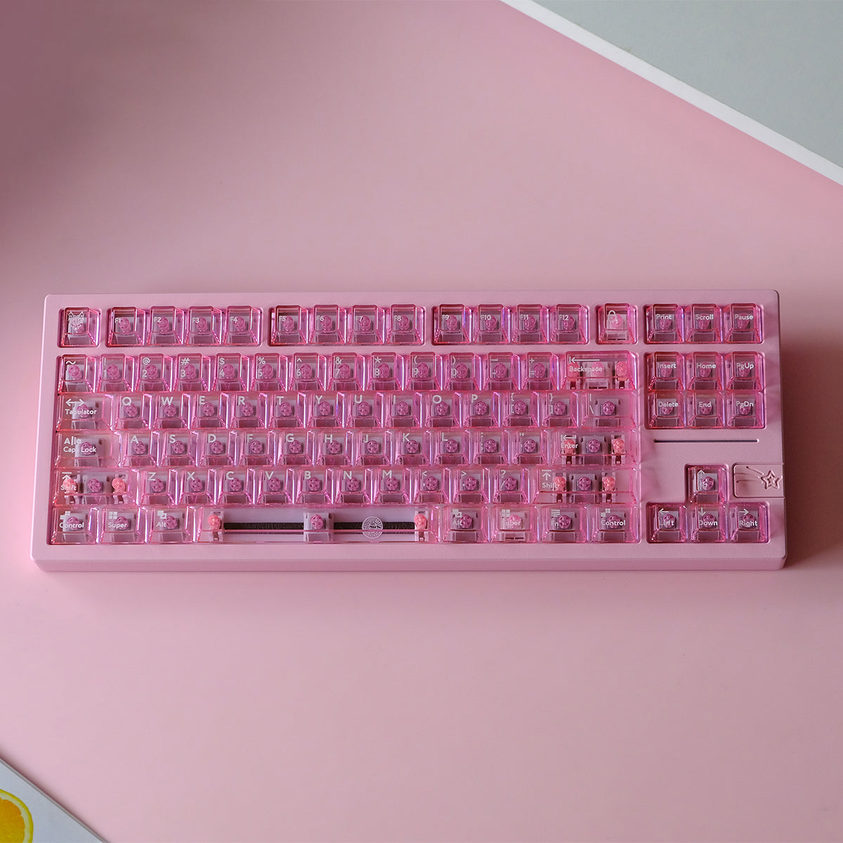 Aifei Keycap Pink Transparent 114-Key PC Cherry Profile Wireless