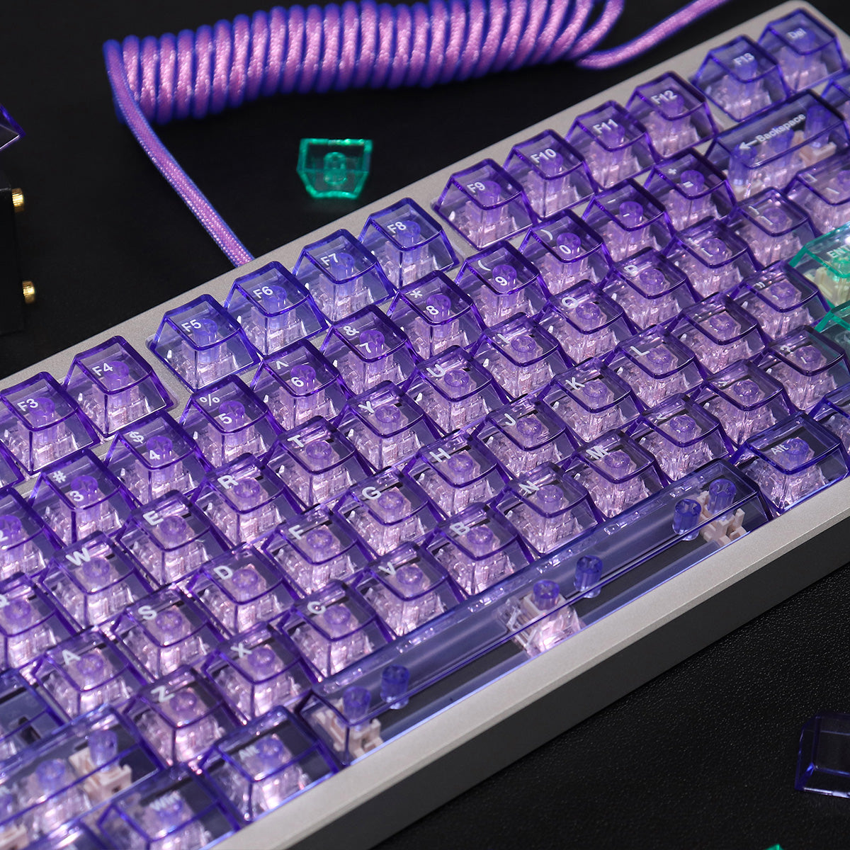 Aifei Keycap Crystal Purple Transparent 156-Key PC Cherry Profile Set