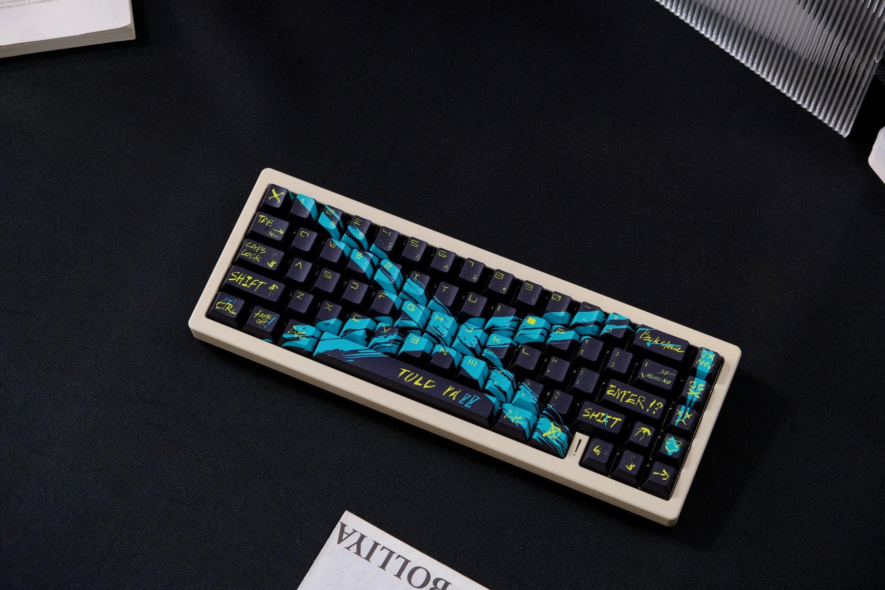 AiFei Invalid Oppose Black & Green PBT Cherry Keycaps - AiFeiKeycap