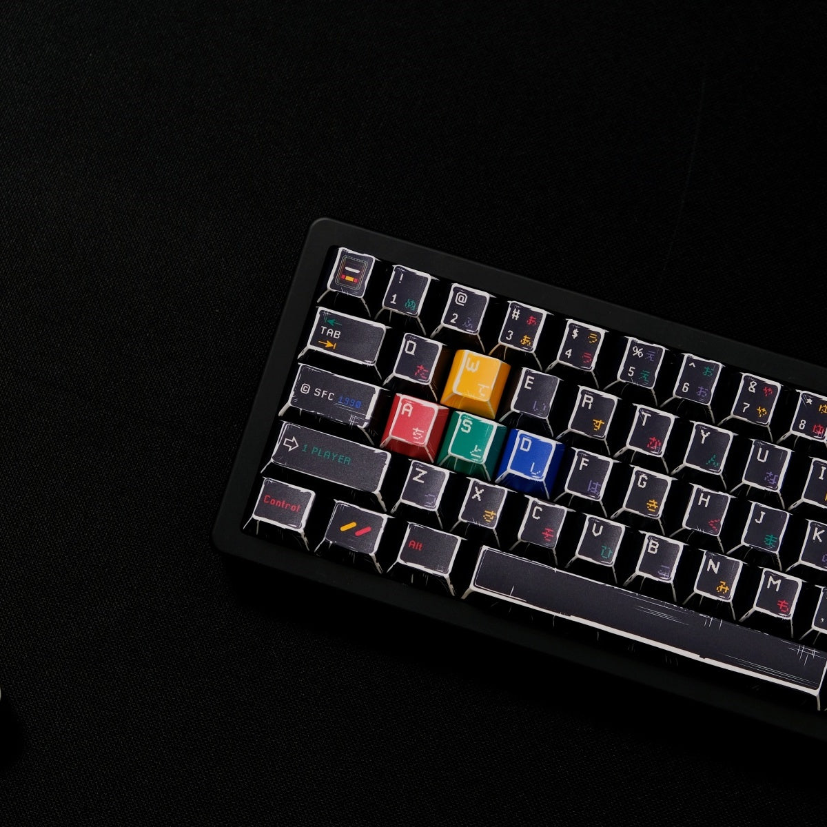 AiFei Comic SFC Black PBT Cherry Keycaps - AiFeiKeycap
