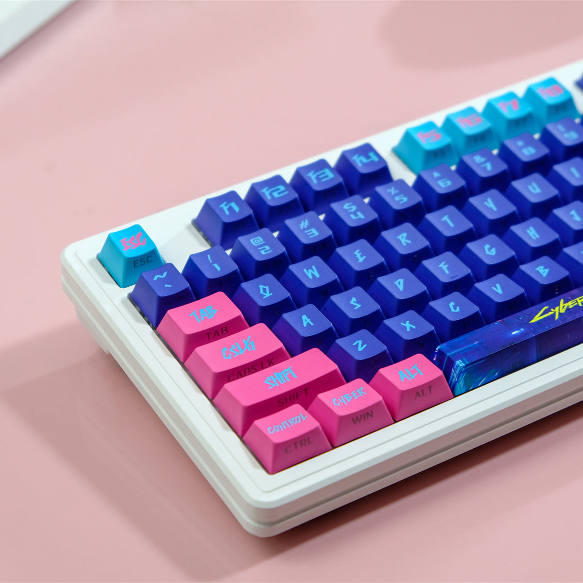AiFei Pink Translucent 2077 PBT Cherry Keycaps - AiFeiKeycap