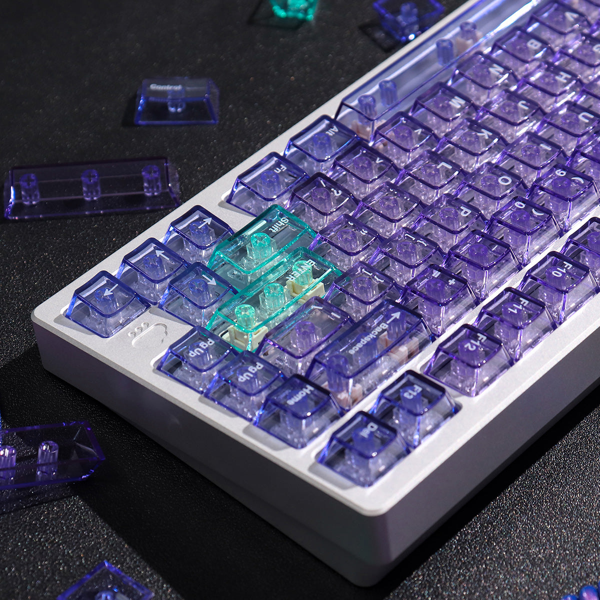 Aifei Keycap Crystal Purple Transparent 156-Key PC Cherry Profile Set
