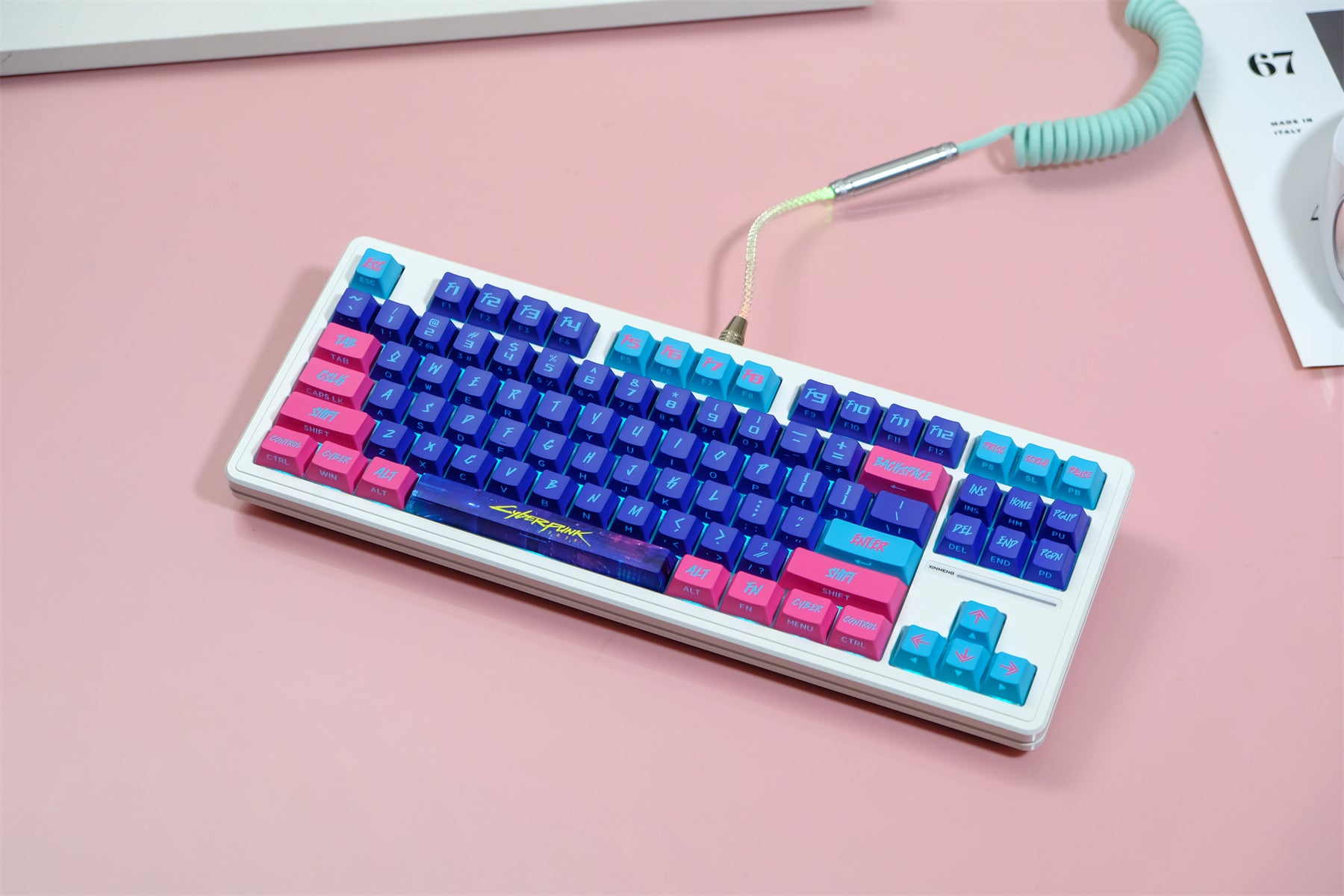 AiFei Pink Translucent 2077 PBT Cherry Keycaps - AiFeiKeycap