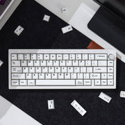 Minimalist White English/Japanese 129-Key Mechanical Keyboard Keycaps PBT Dye-Sublimation Original Height Compatible with 61/64/84