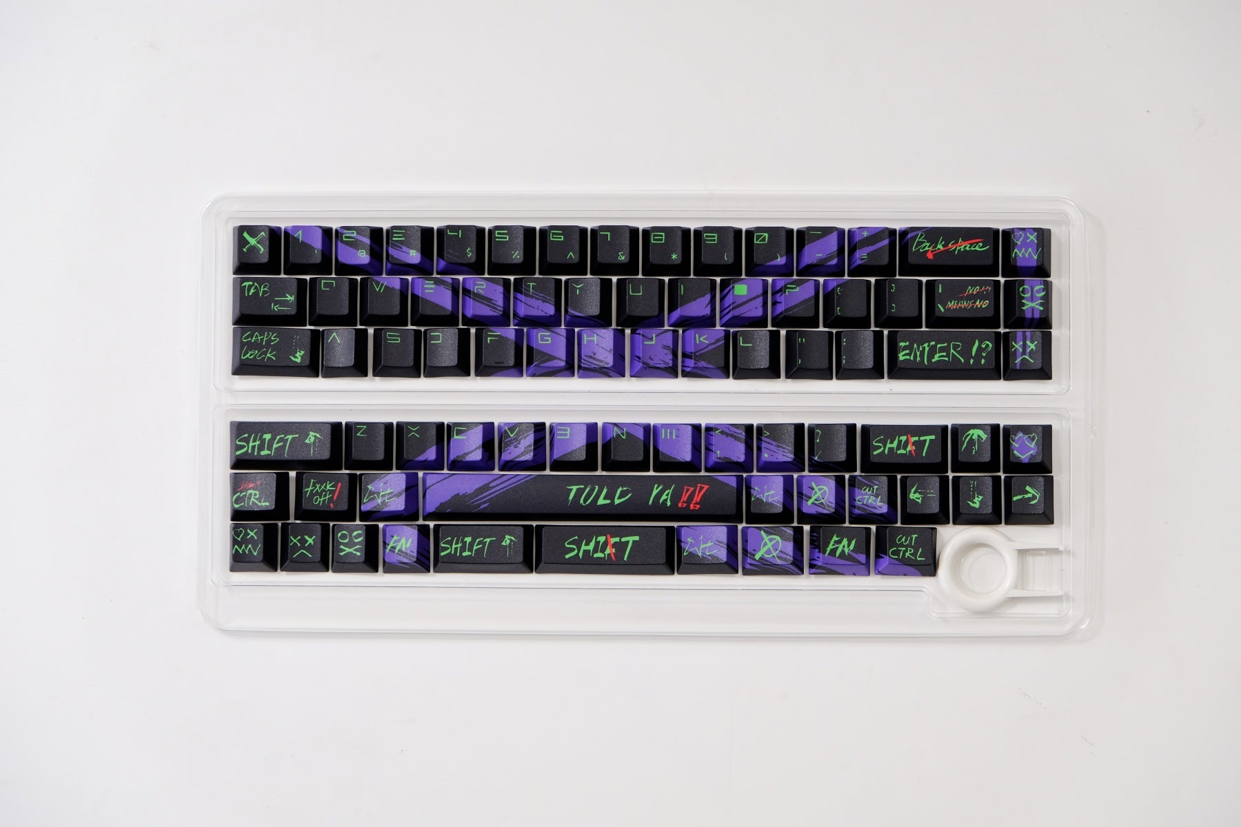 AiFei Invalid Oppose Black & Purple PBT Cherry Keycaps - AiFeiKeycap