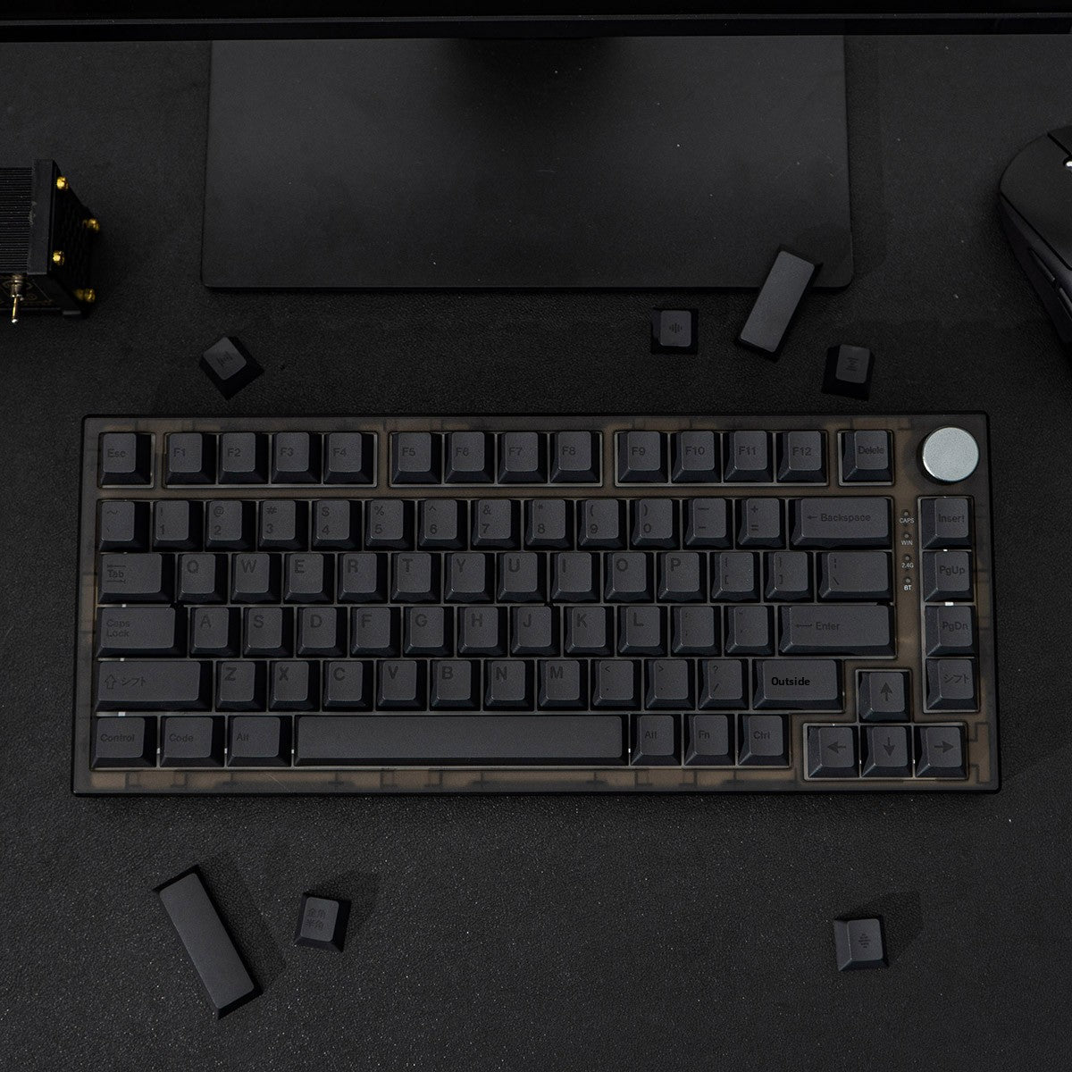Aifei Keycap Set Black Uniform Font PBT Cherry Profile 61/64 Layout