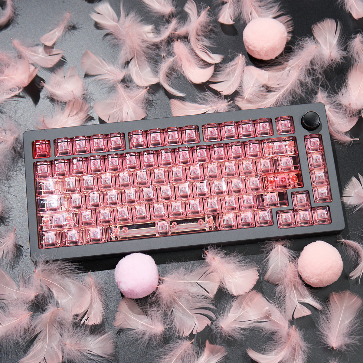 Aifei Keycap Hawaii/Agate Powder/Emerald Green Transparent Mechanical Keyboard Keycaps 157 Key PC Material Pad Printing Cherry  Height
