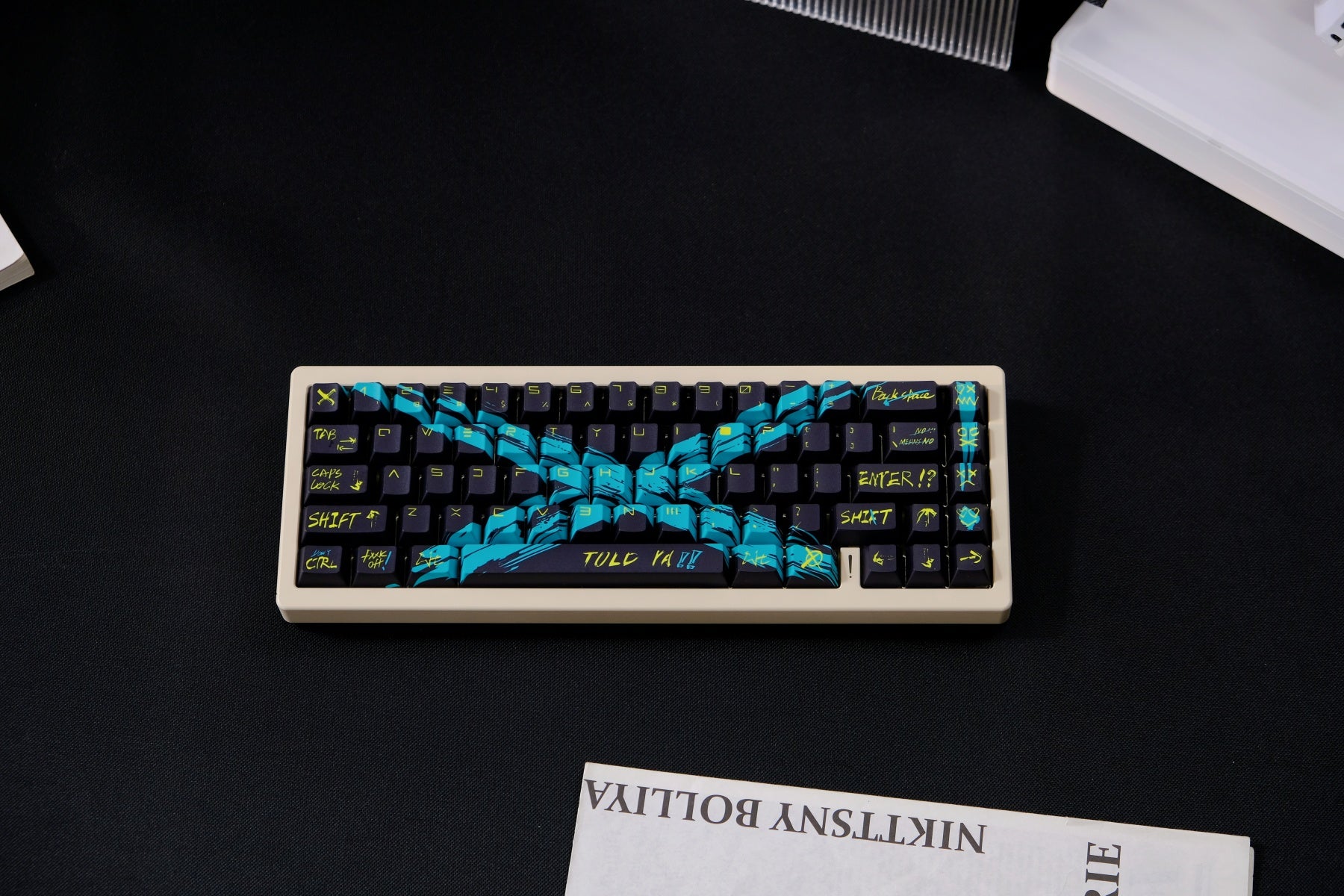 AiFei Invalid Oppose Black & Green PBT Cherry Keycaps - AiFeiKeycap