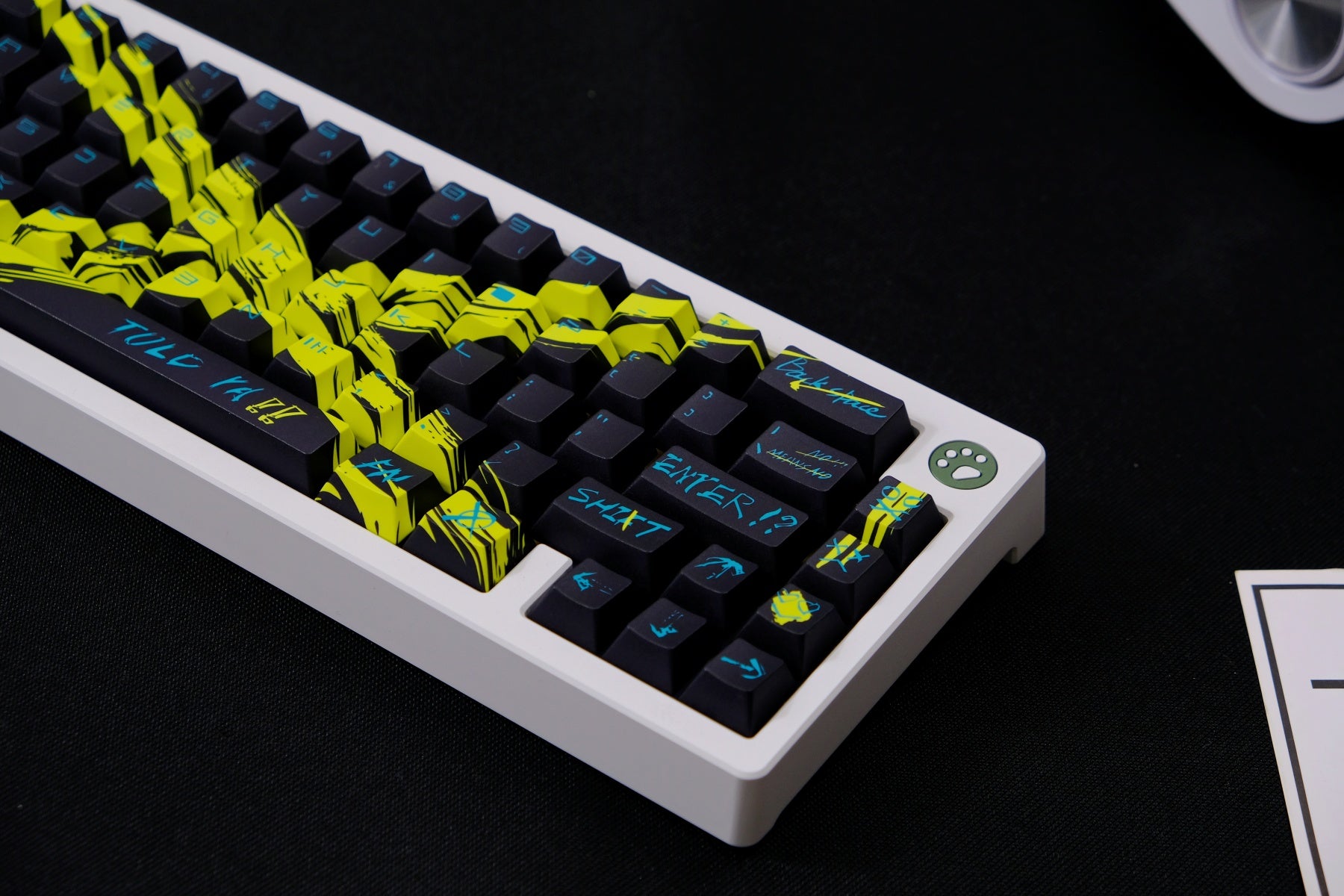 AiFei Invalid Oppose Black & Yellow PBT Cherry Keycaps - AiFeiKeycap