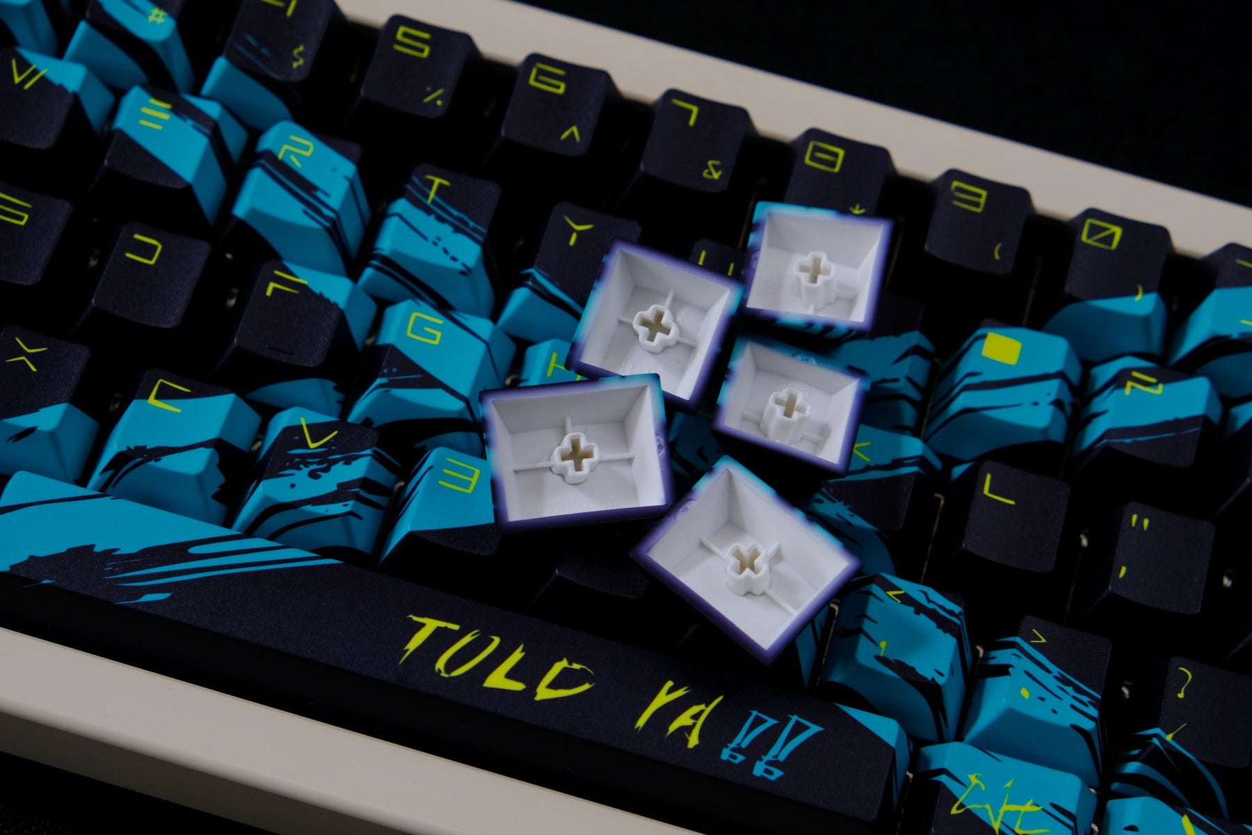 AiFei Invalid Oppose Black & Green PBT Cherry Keycaps - AiFeiKeycap
