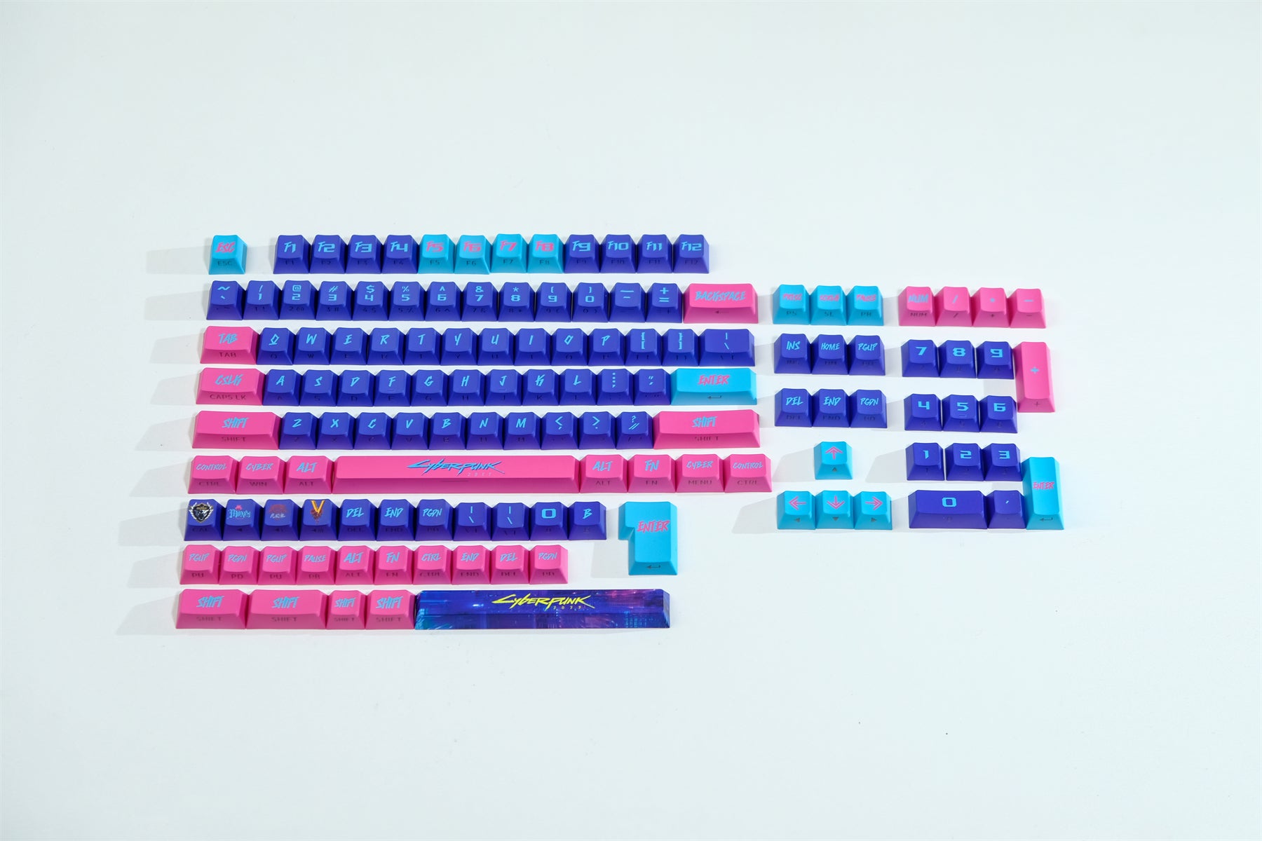 AiFei Pink Translucent 2077 PBT Cherry Keycaps - AiFeiKeycap